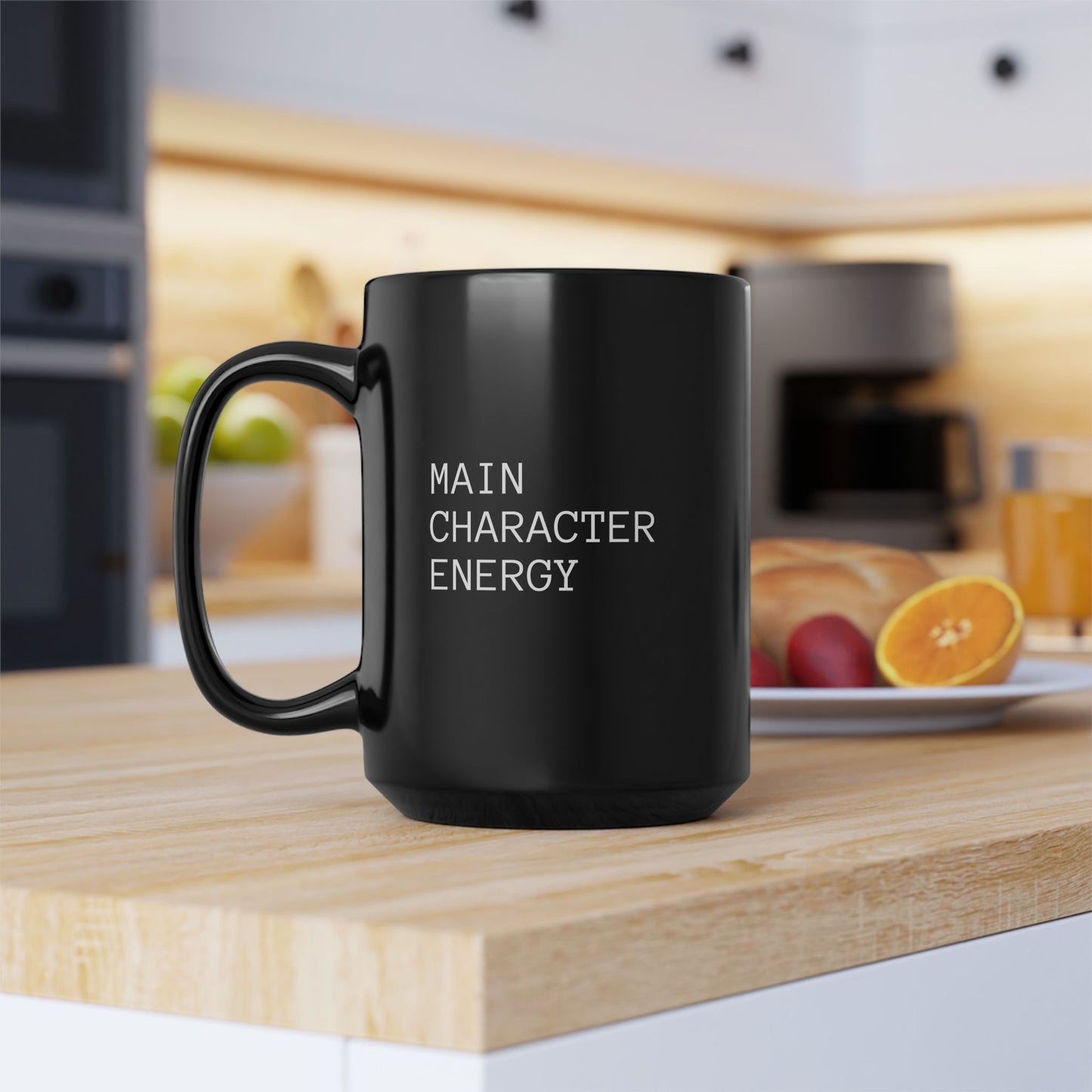 Black Ceramic Mug — Minimalist Monochrome Coffee Cup (11oz & 15oz)