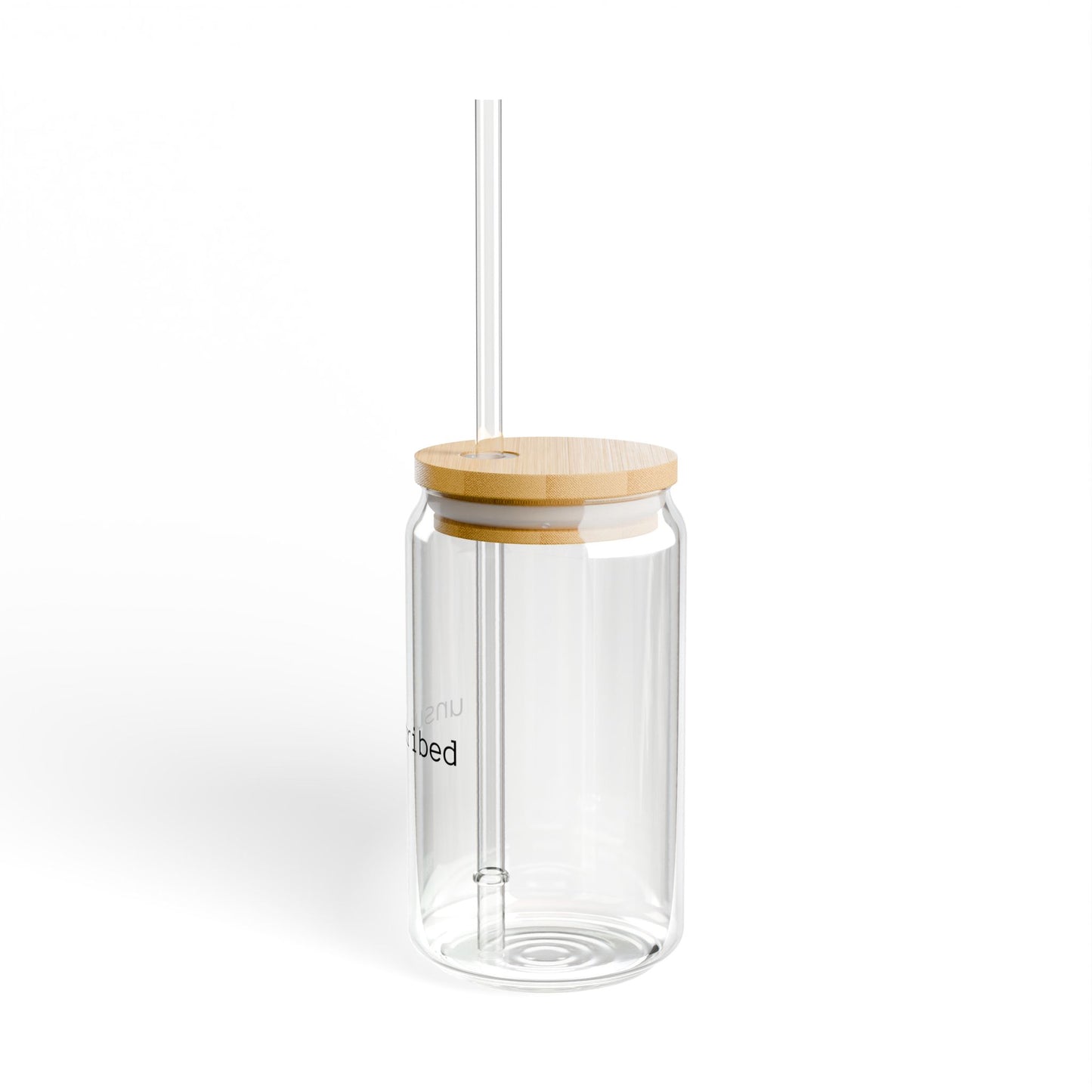 Unsubscribed 16oz Glass Sipper with Bamboo Lid & Straw