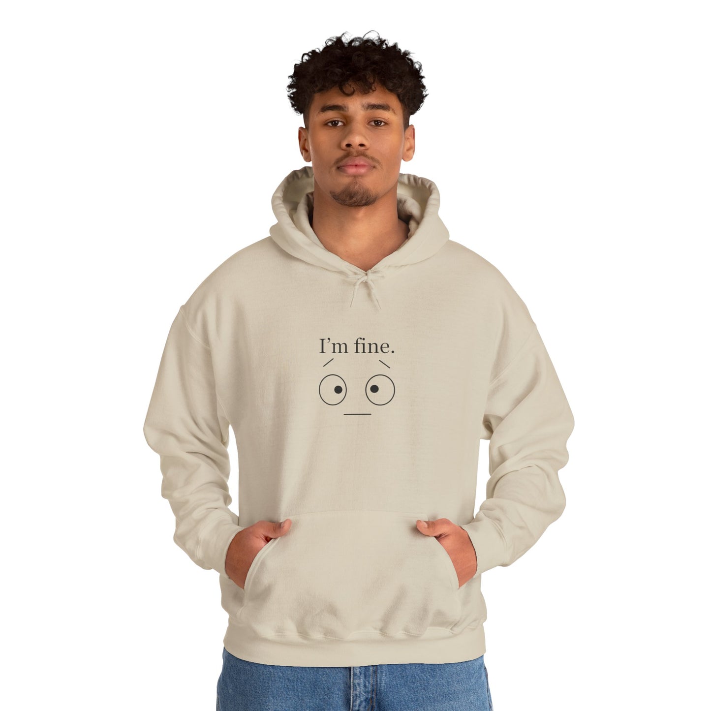 “I’m Fine” Hoodie – Funny Burnout Unisex Sweatshirt for Therapists, Healers & Self-Care