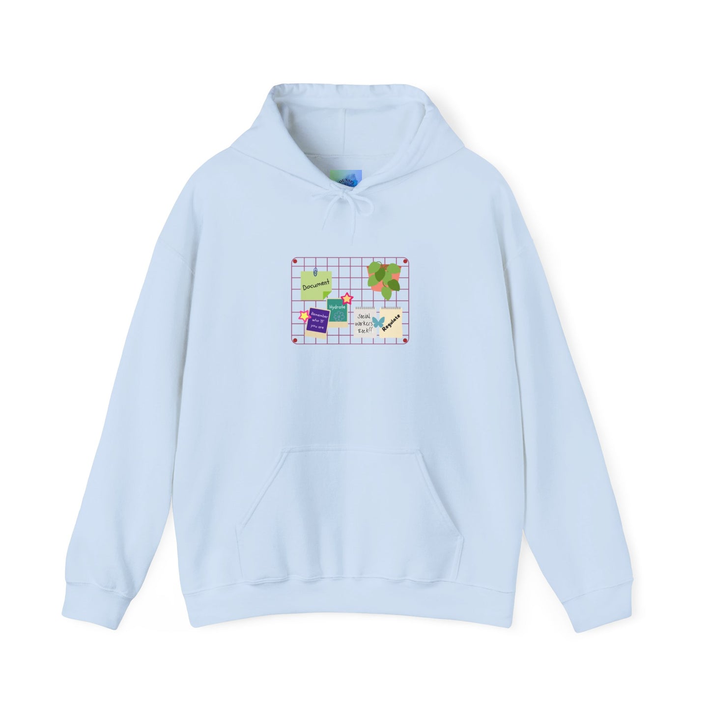 Counsel & Flow “Regulate + Document” Cozy Grid-Board Hoodie – Soft Midweight Fleece Sweatshirt for Therapists, Social Workers & Mental Health Creatives