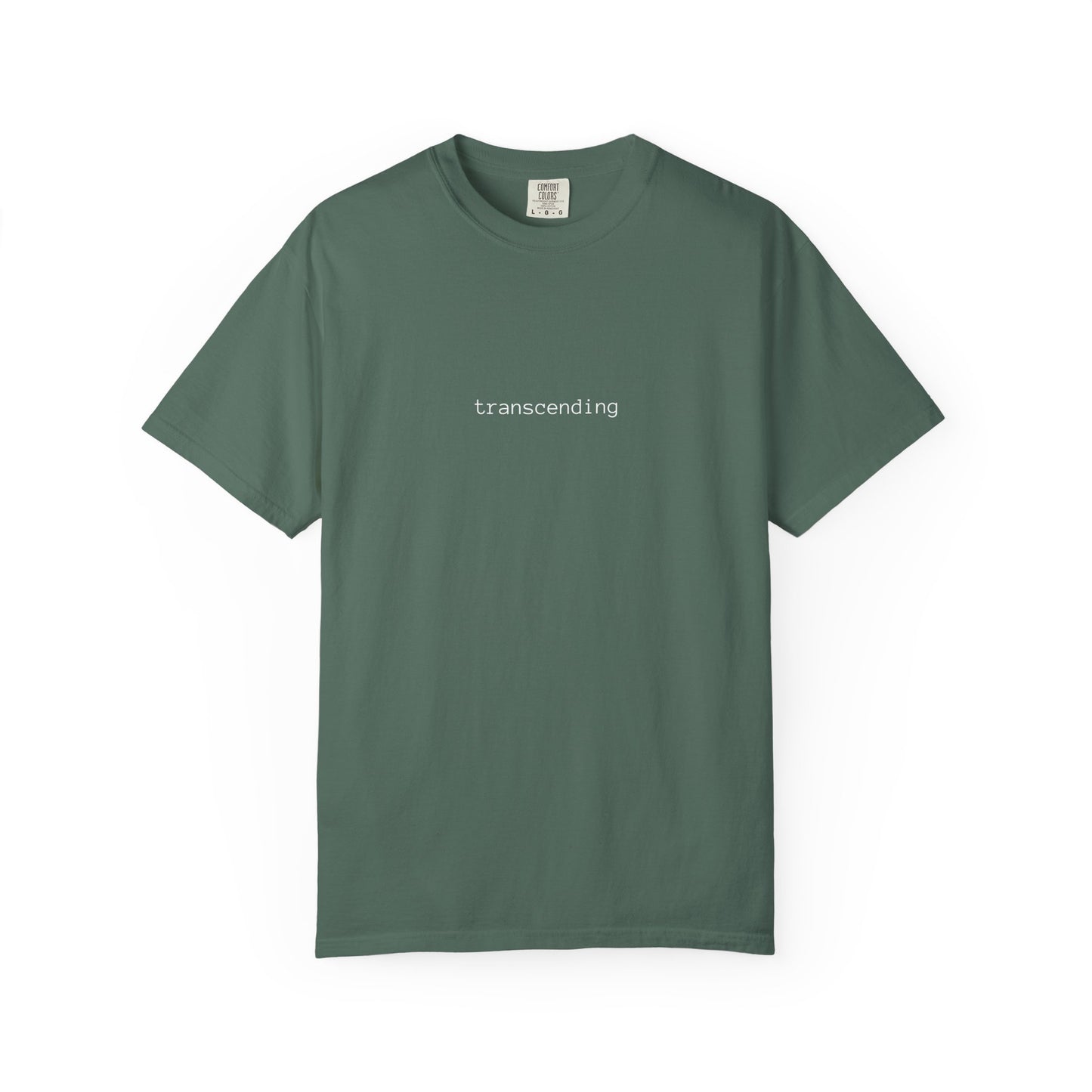 Transcending Text Tee — Minimalist "transcending" Graphic T-Shirt