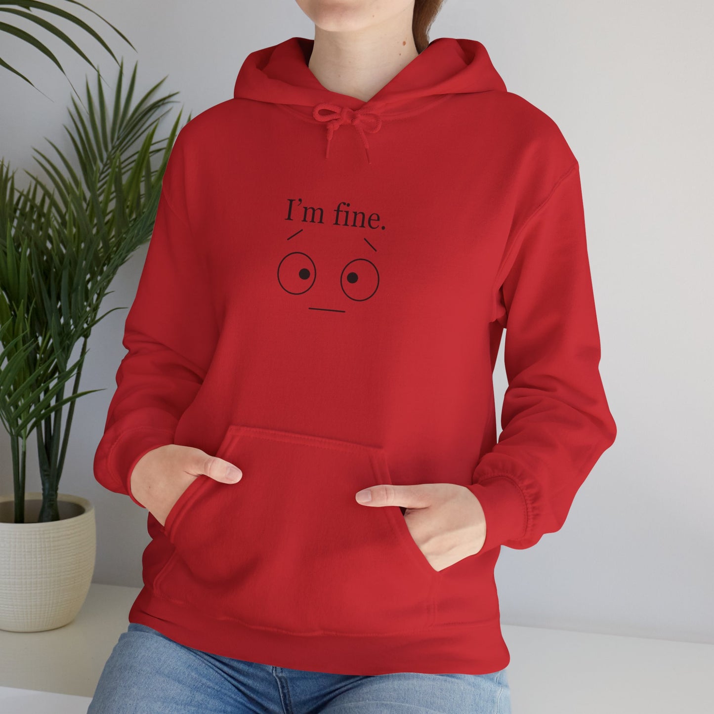 “I’m Fine” Hoodie – Funny Burnout Unisex Sweatshirt for Therapists, Healers & Self-Care