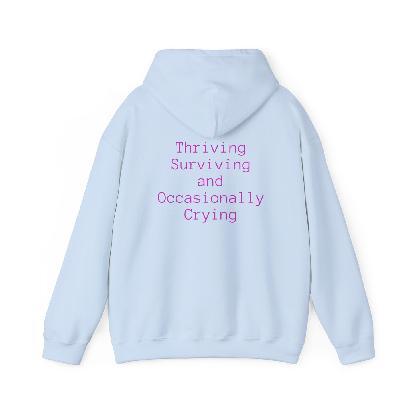 Thriving and Surviving Hoodie – Motivational Unisex Sweatshirt for Comfort and Self-Care