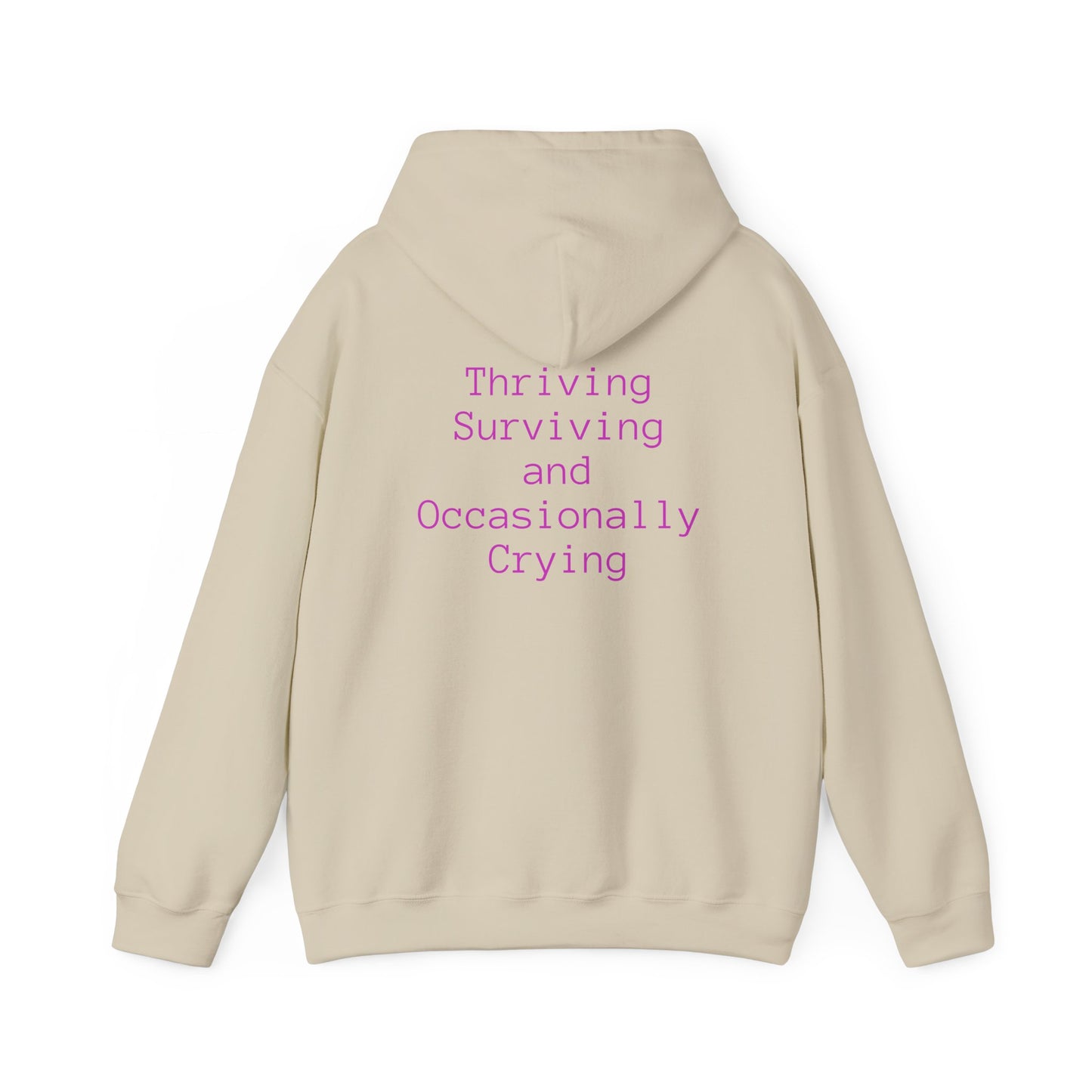 Thriving and Surviving Hoodie – Motivational Unisex Sweatshirt for Comfort and Self-Care