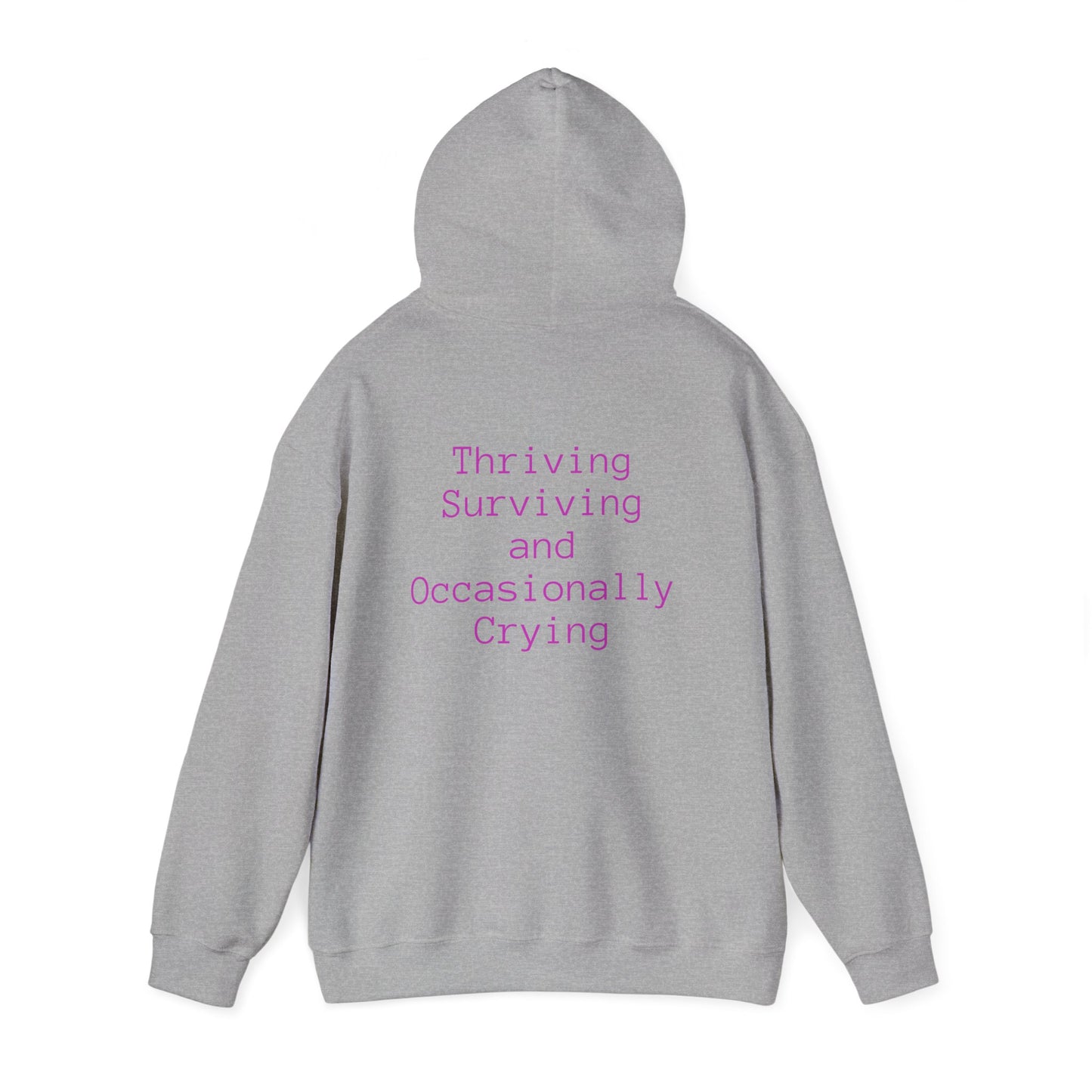 Thriving and Surviving Hoodie – Motivational Unisex Sweatshirt for Comfort and Self-Care