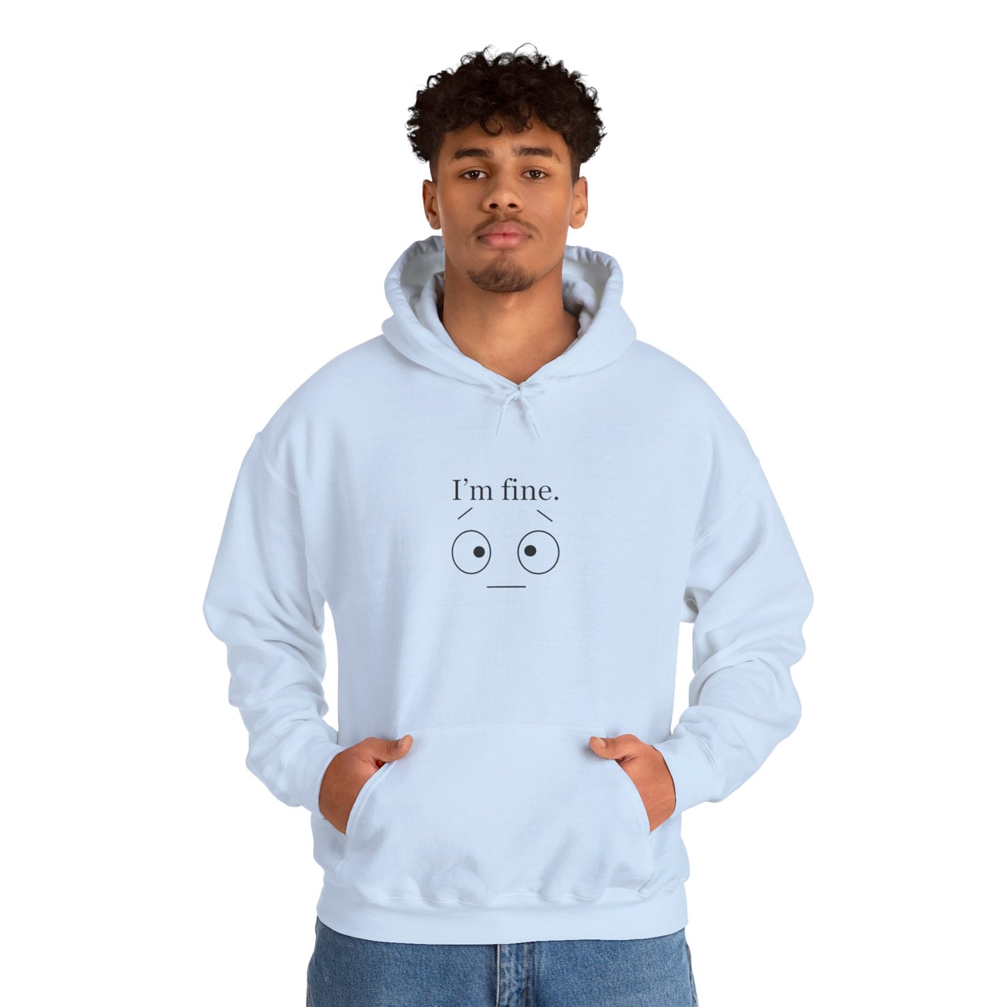 “I’m Fine” Hoodie – Funny Burnout Unisex Sweatshirt for Therapists, Healers & Self-Care