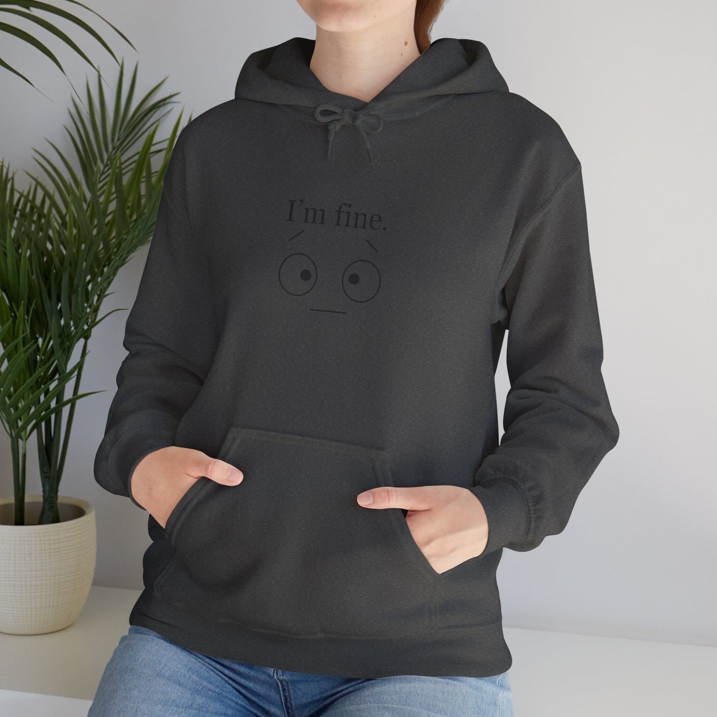 “I’m Fine” Hoodie – Funny Burnout Unisex Sweatshirt for Therapists, Healers & Self-Care
