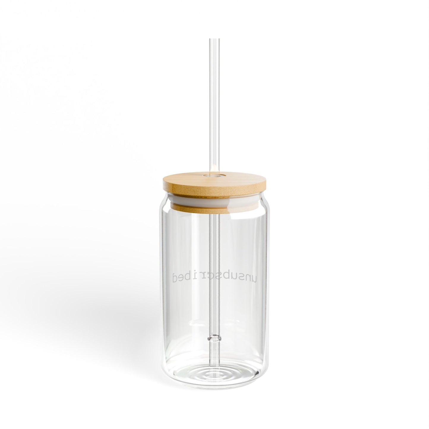 Unsubscribed 16oz Glass Sipper with Bamboo Lid & Straw