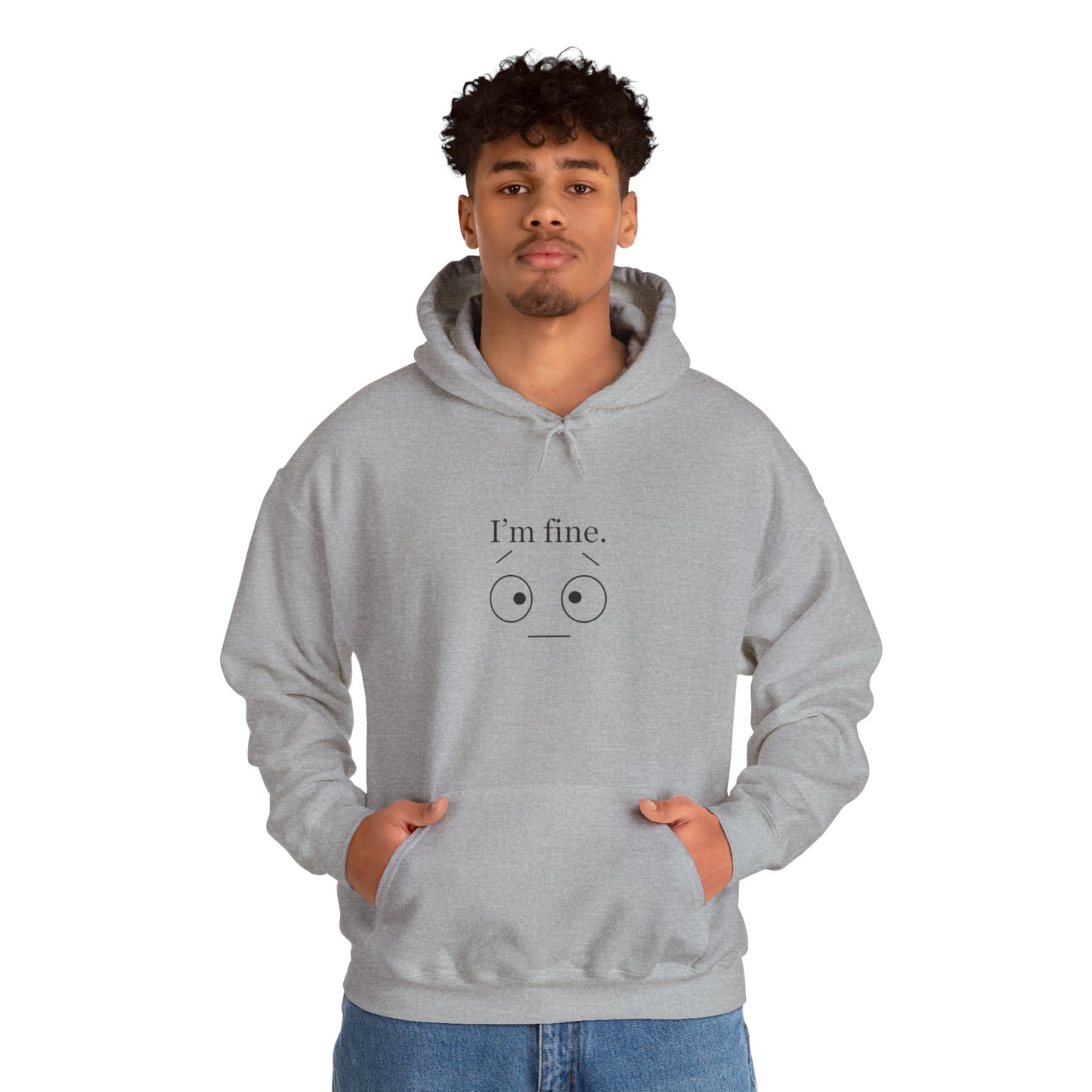 “I’m Fine” Hoodie – Funny Burnout Unisex Sweatshirt for Therapists, Healers & Self-Care