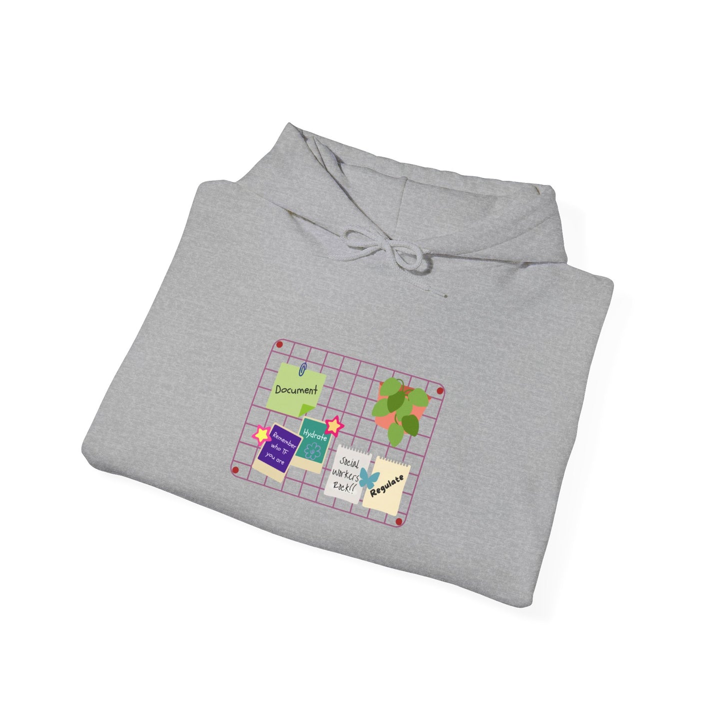 Counsel & Flow “Regulate + Document” Cozy Grid-Board Hoodie – Soft Midweight Fleece Sweatshirt for Therapists, Social Workers & Mental Health Creatives
