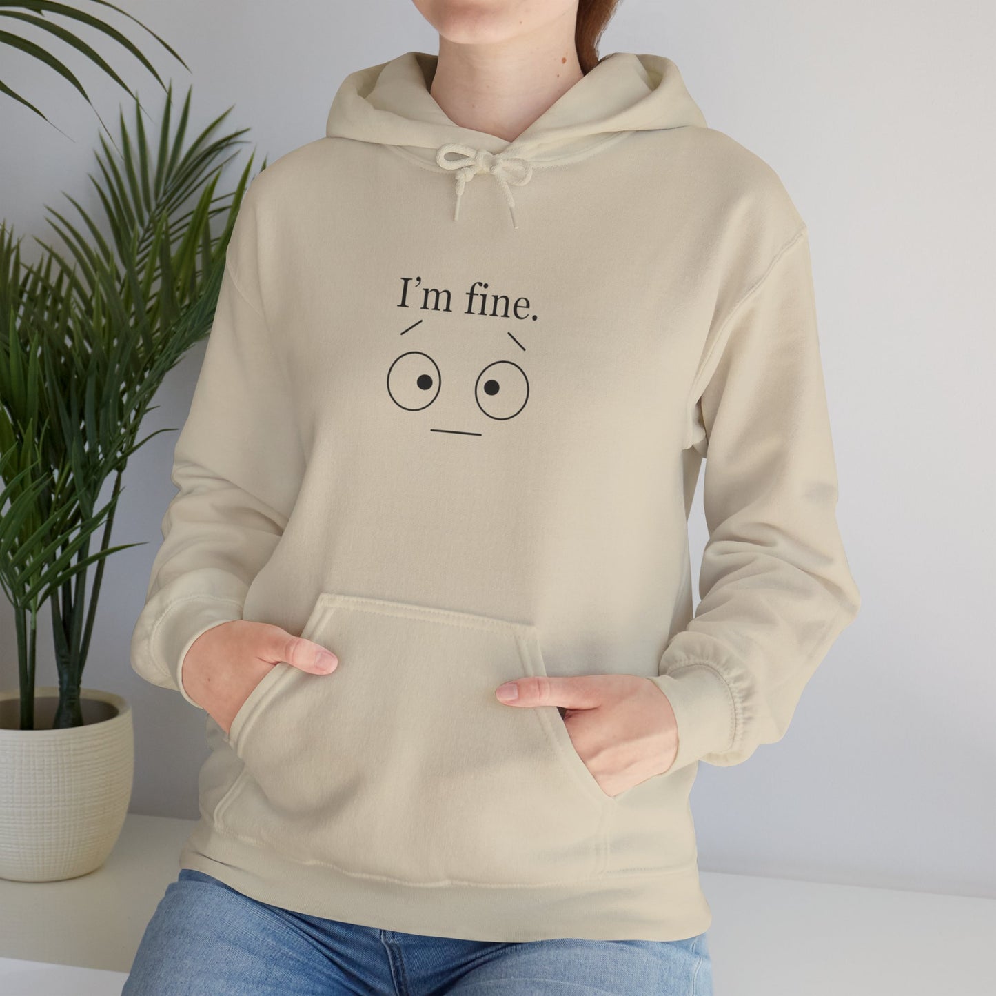 “I’m Fine” Hoodie – Funny Burnout Unisex Sweatshirt for Therapists, Healers & Self-Care