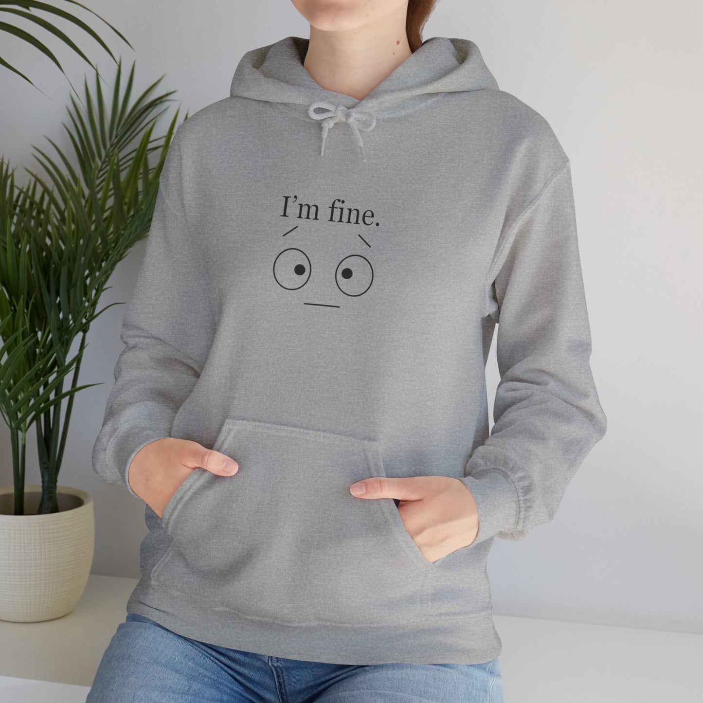 “I’m Fine” Hoodie – Funny Burnout Unisex Sweatshirt for Therapists, Healers & Self-Care