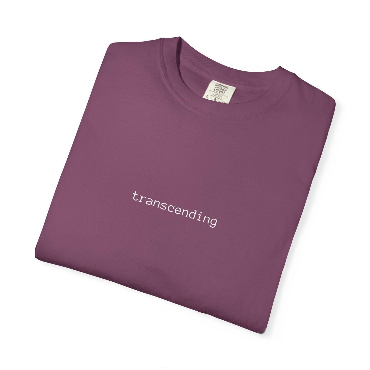 Transcending Text Tee — Minimalist "transcending" Graphic T-Shirt