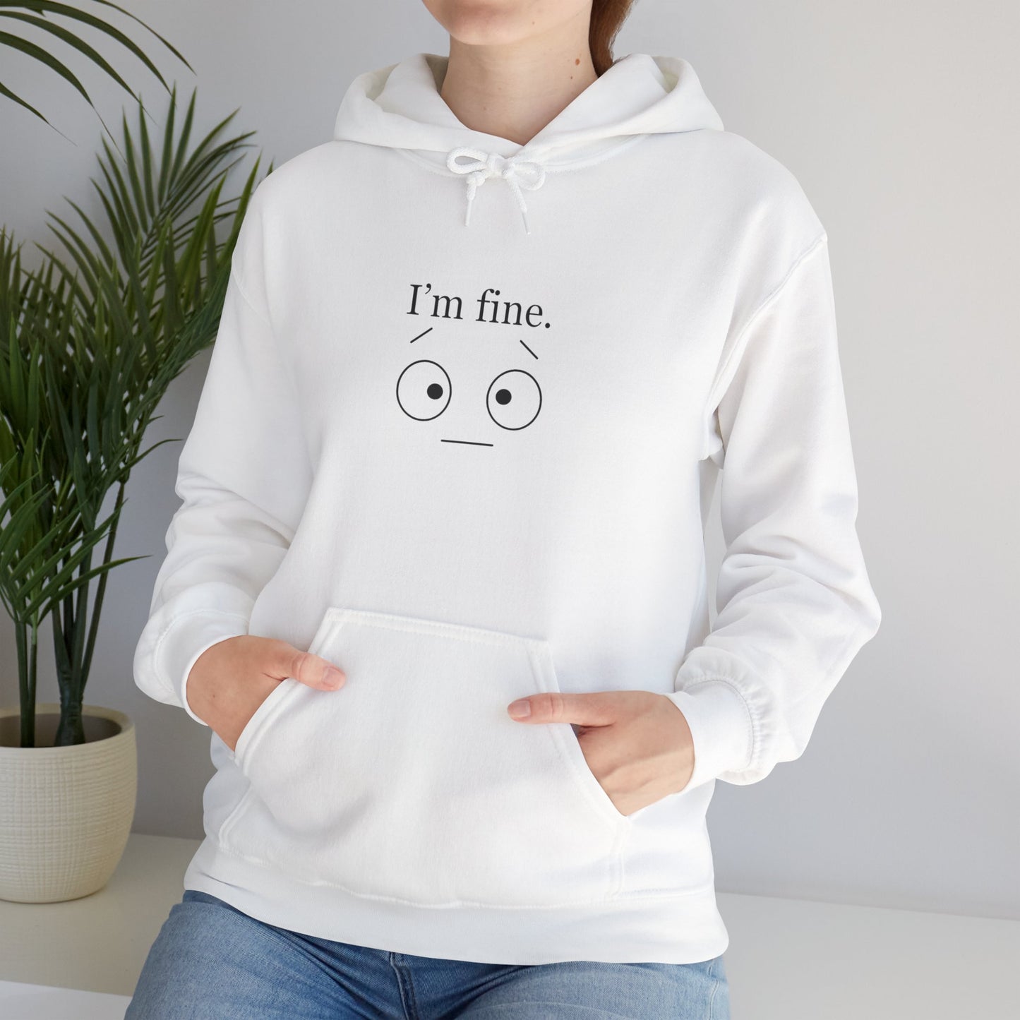 “I’m Fine” Hoodie – Funny Burnout Unisex Sweatshirt for Therapists, Healers & Self-Care