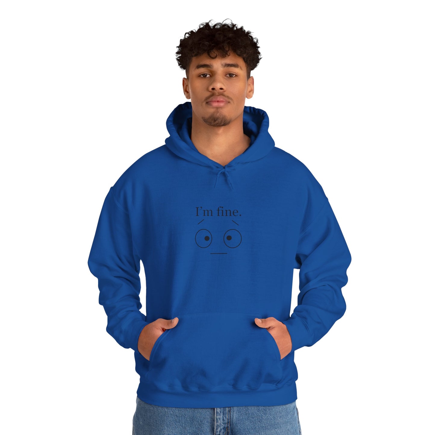 “I’m Fine” Hoodie – Funny Burnout Unisex Sweatshirt for Therapists, Healers & Self-Care
