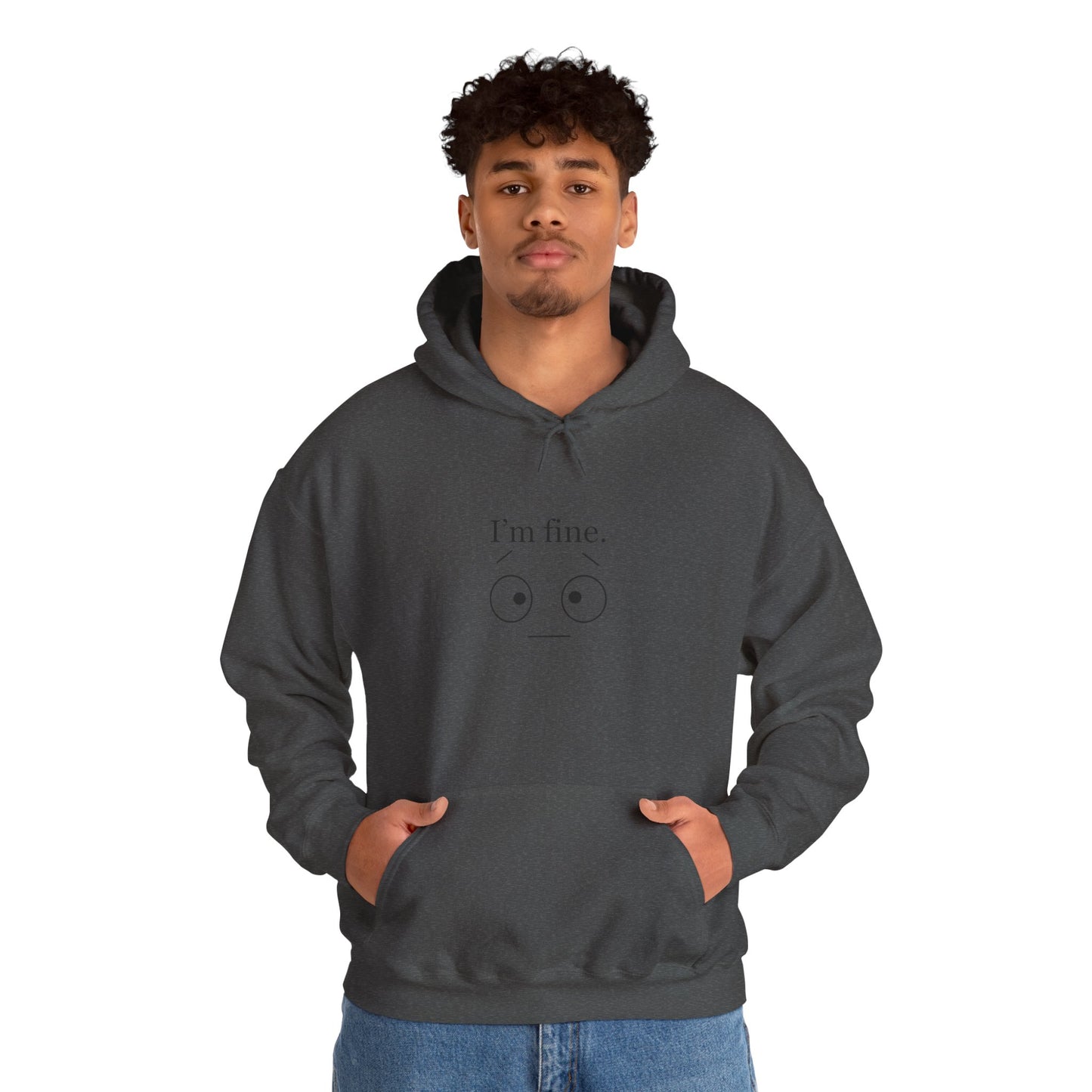 “I’m Fine” Hoodie – Funny Burnout Unisex Sweatshirt for Therapists, Healers & Self-Care
