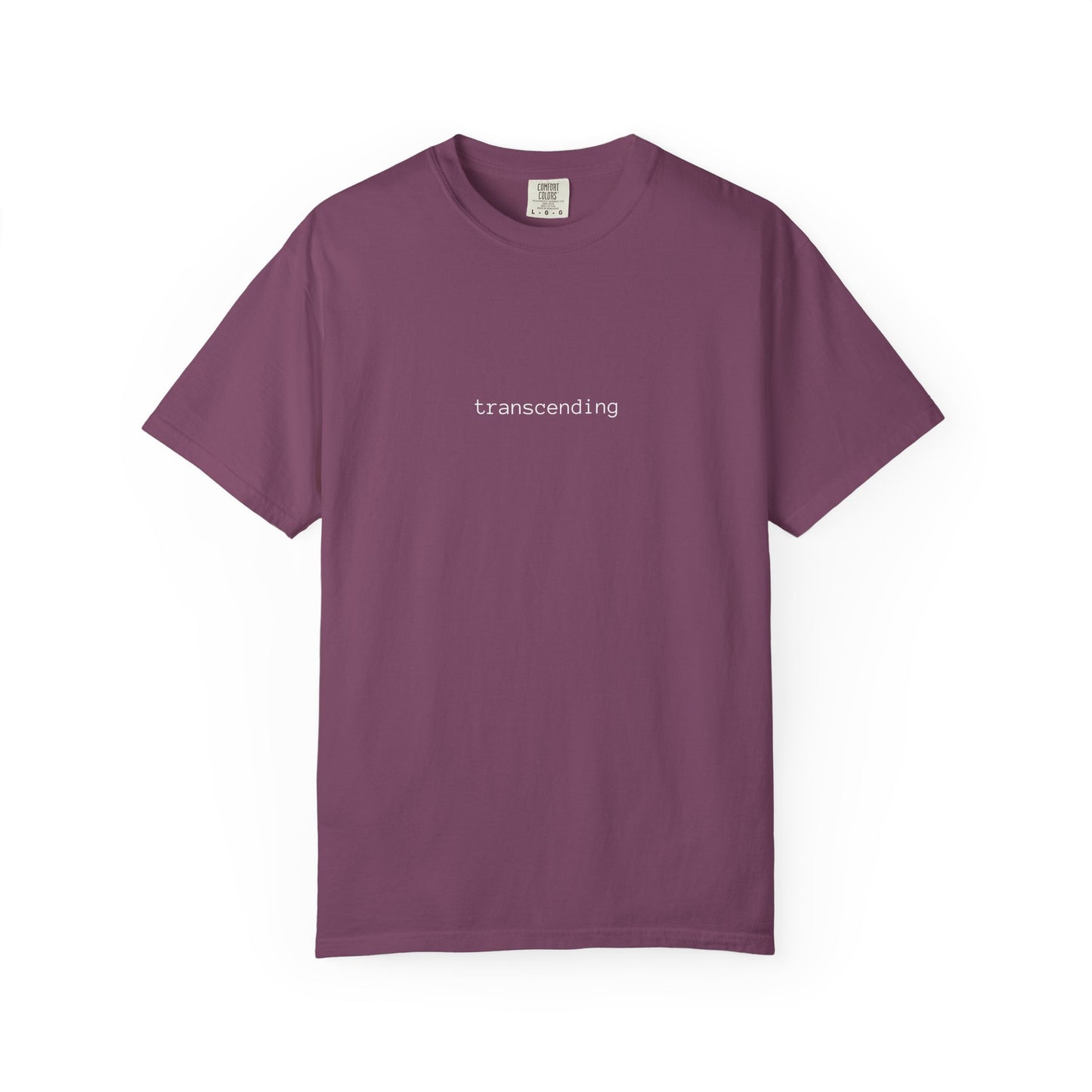 Transcending Text Tee — Minimalist "transcending" Graphic T-Shirt