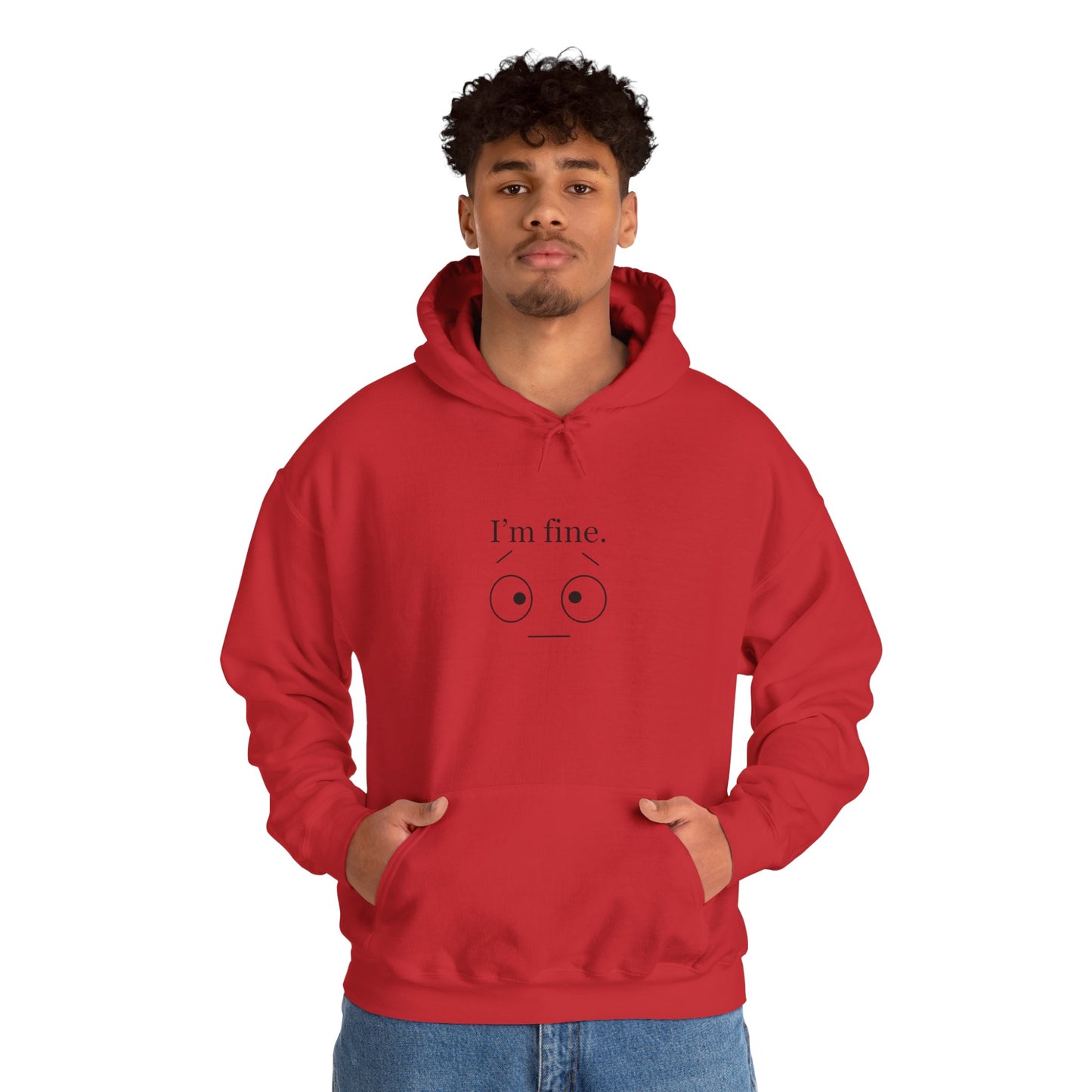 “I’m Fine” Hoodie – Funny Burnout Unisex Sweatshirt for Therapists, Healers & Self-Care