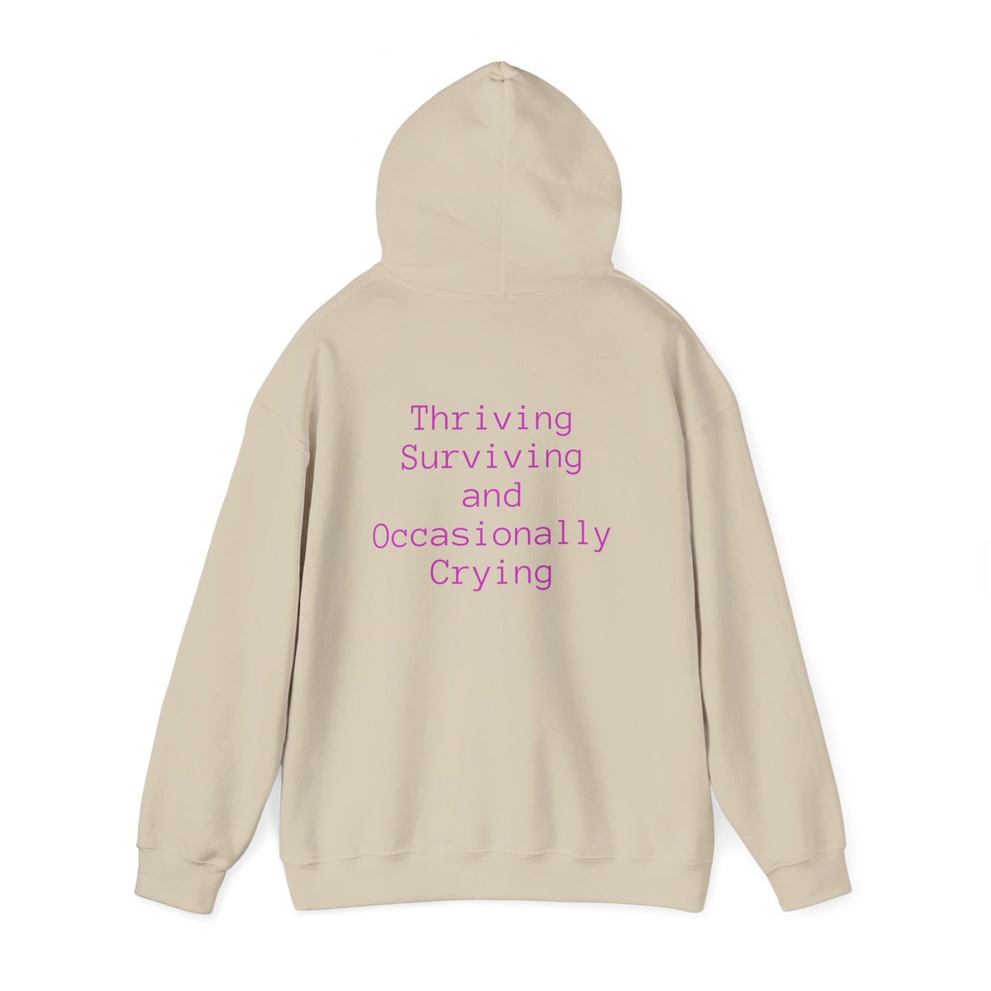 Thriving and Surviving Hoodie – Motivational Unisex Sweatshirt for Comfort and Self-Care