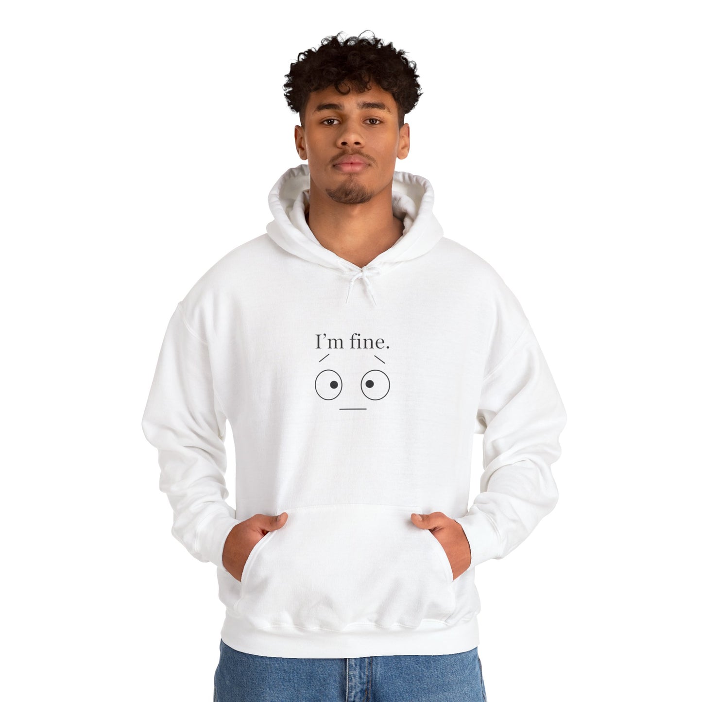 “I’m Fine” Hoodie – Funny Burnout Unisex Sweatshirt for Therapists, Healers & Self-Care