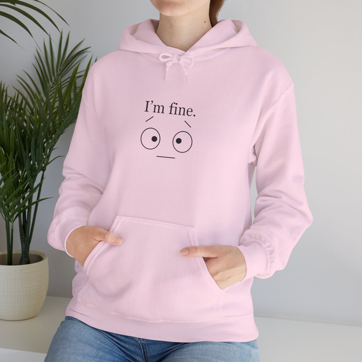 “I’m Fine” Hoodie – Funny Burnout Unisex Sweatshirt for Therapists, Healers & Self-Care